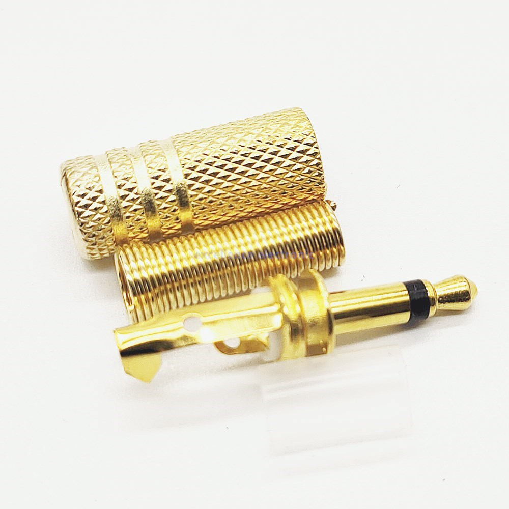 2pcs/lot 3.5mm Replacement 3.5 Male Repair Headphones Audio Jack Plug Connector Soldering for Most Earphone Jac: Golden 2pole 2pcs