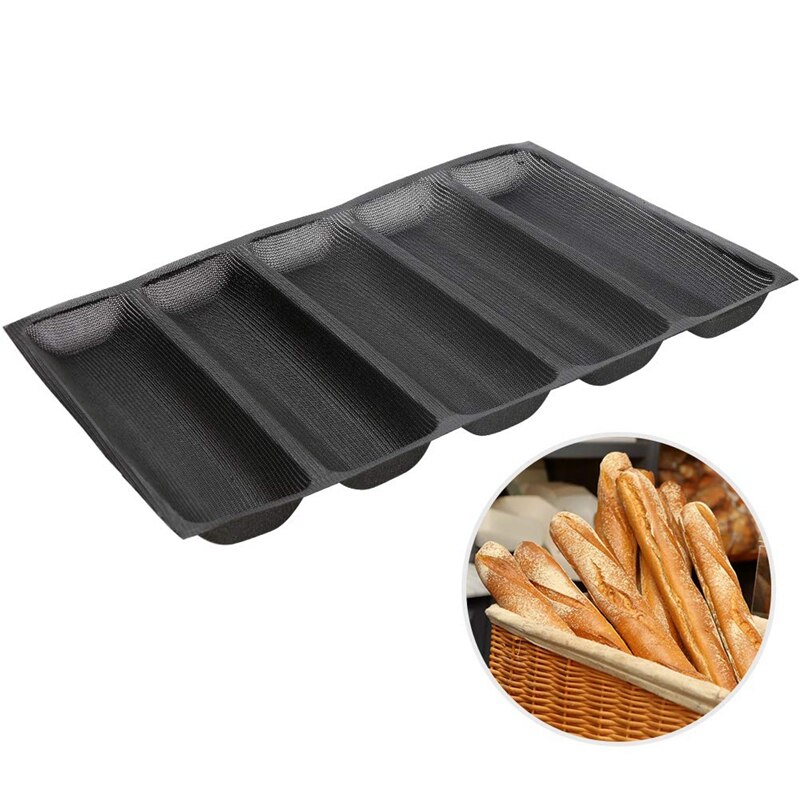Molde de silicona para Pan de Baguette, molde de Pan perforado antiadherente, moldes para perros calientes, revestimientos para hornear, molde de Pan: Default Title