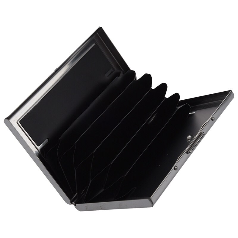 Waterdichte Aluminium Pocket Portemonnee Zakelijke Creditcard Draagbare Houder Case Black: Default Title