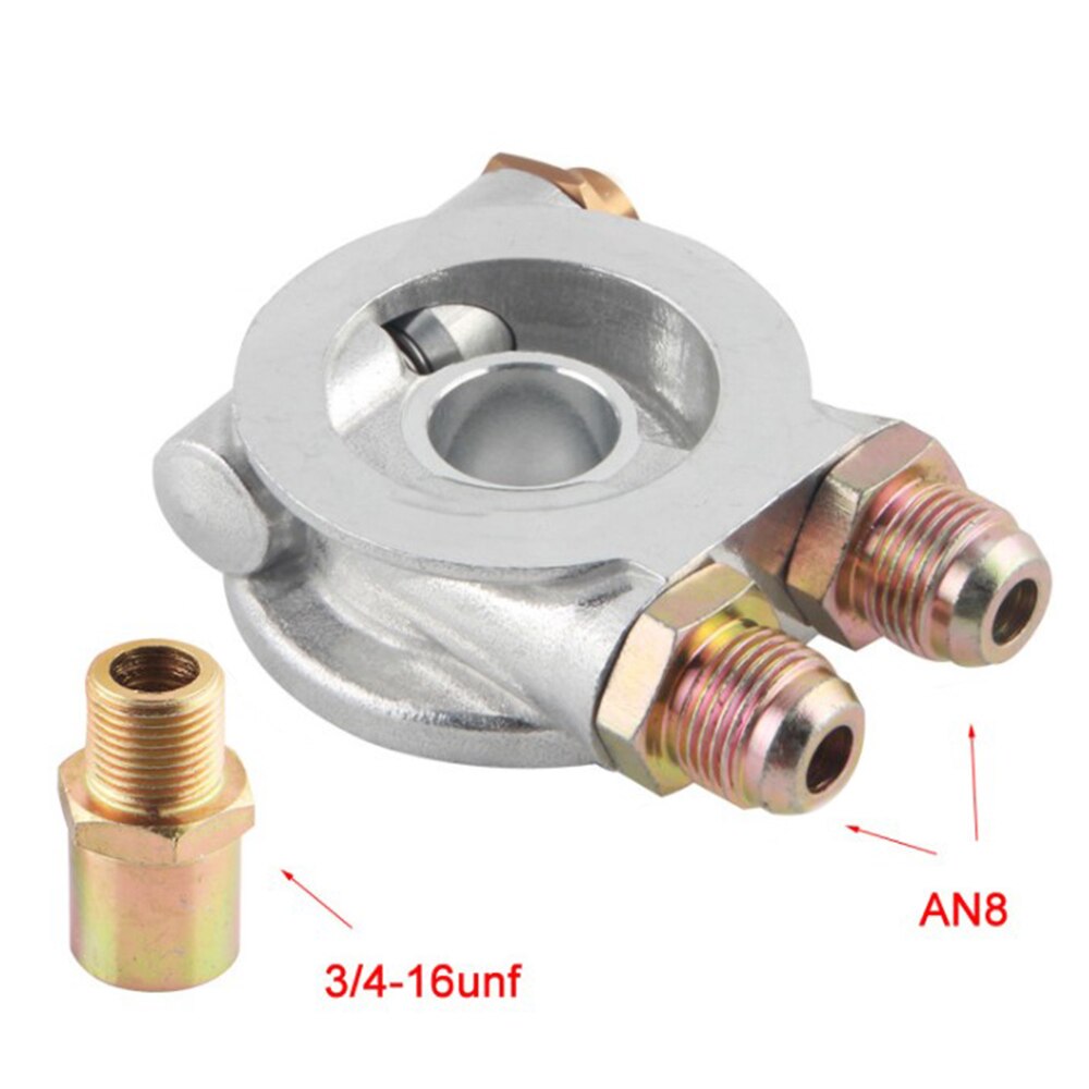 OIL COOLER FILTER SANDWICH PLATE + THERMOSTAT ADAPTOR (AN10 or AN8) FITTINGS 3/4-16UNF,M18,M20,M22 Oil Filter Oil Adapter: AN8 3 4UNF16