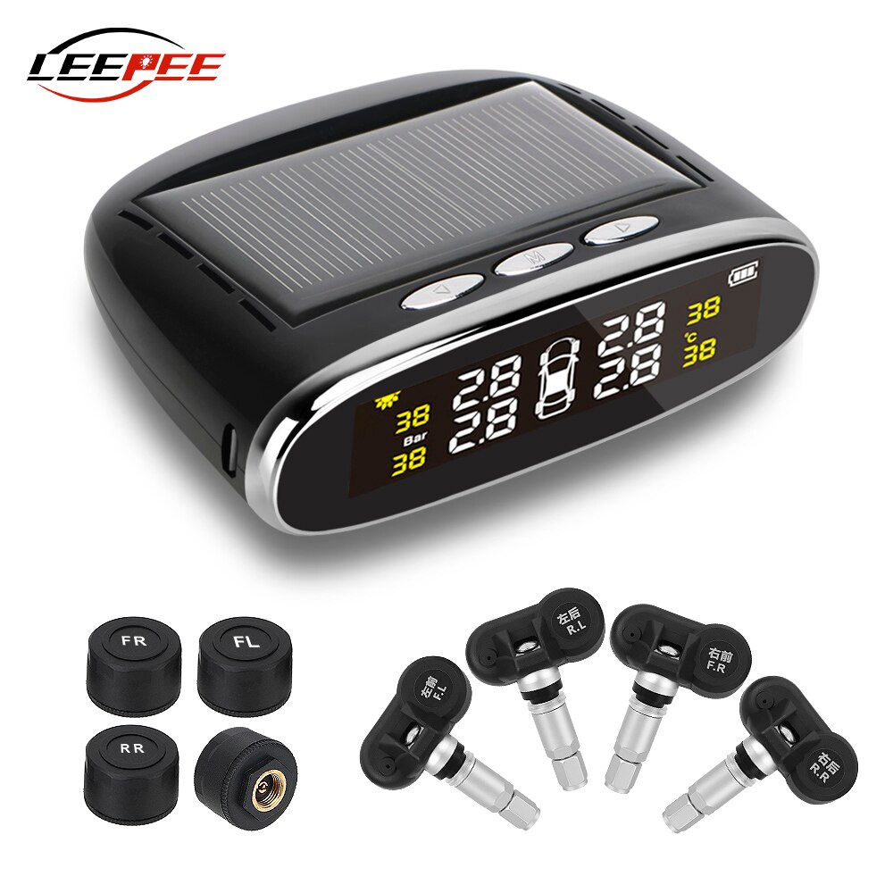 Wireless Solar TPMS Car Tire Pressure Monitoring System Auto Tyre Diagnostic Alert Kit Sensitive Sensors Digital Accessories