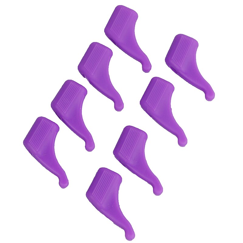 4 par/parti anti-skrid universal briller silikone ørekrog tinding spids sportsholder solbriller briller 8 farver: Lilla