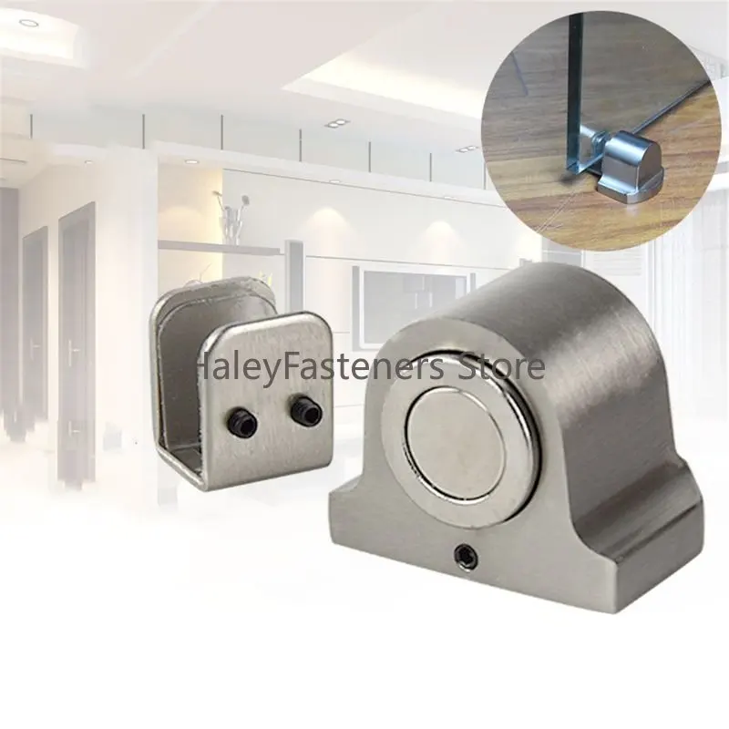 For Glass Doors Door Stop Casting Powerful Floor-mounted Magnetic Door Stopper