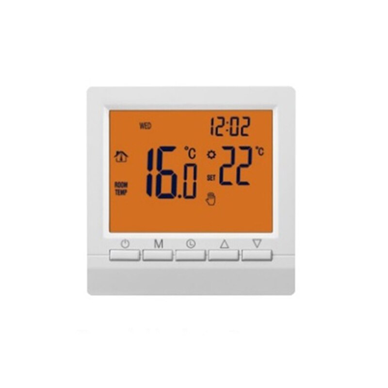 Digital Boiler Thermostat Heating Electric Thermostat Adjustable Temperature Controller LCD Display Home Gas Boiler Thermostat: Orange