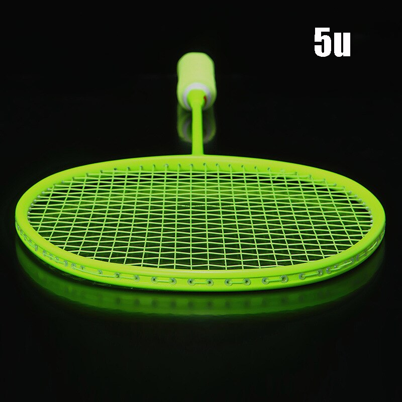 4U/5U Professionele Carbon Geïntegreerde Badminton Racket Ultra Licht Multicolor Enkele Shuttle Racket Voor Game Training -40: Green 5U