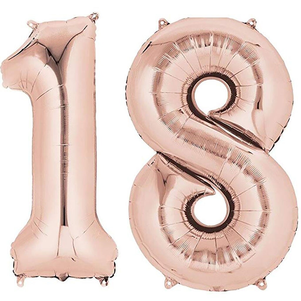 Ballon 18th Verjaardag 40 Inch Giant Folie Ballon Verjaardag Decor Voor Party Gd Thuis Party Decorations Snelle Рождество: Rose Gold