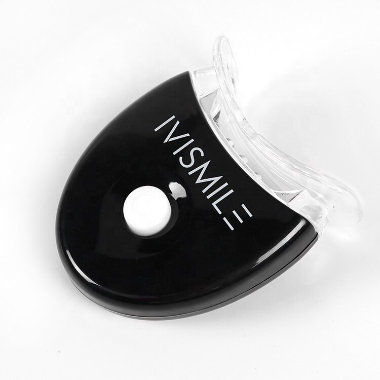 Dentes clareamento accelerator luz aprovado a pilhas led dentes branqueamento kit led luz siliconemoldable bandejas: Black