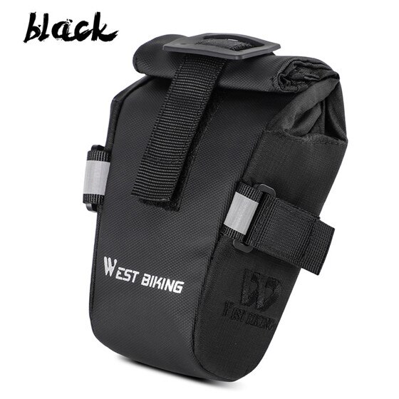 West Fietsen Regendicht Fiets Tas Shockproof Bike Opslag Zadeltassen Grote Capatity Seat Fietsen Tail Pouch Tassen Mtb Bike Tassen: Black