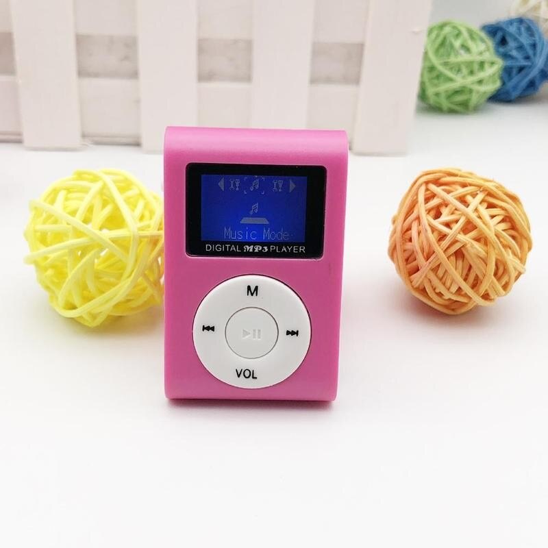 Mini Lcd-scherm MP3 Speler Met Clip 4 Kleuren Stereo Usb Muziekspeler 3.5Mm Stereo Jack MP3 Speler