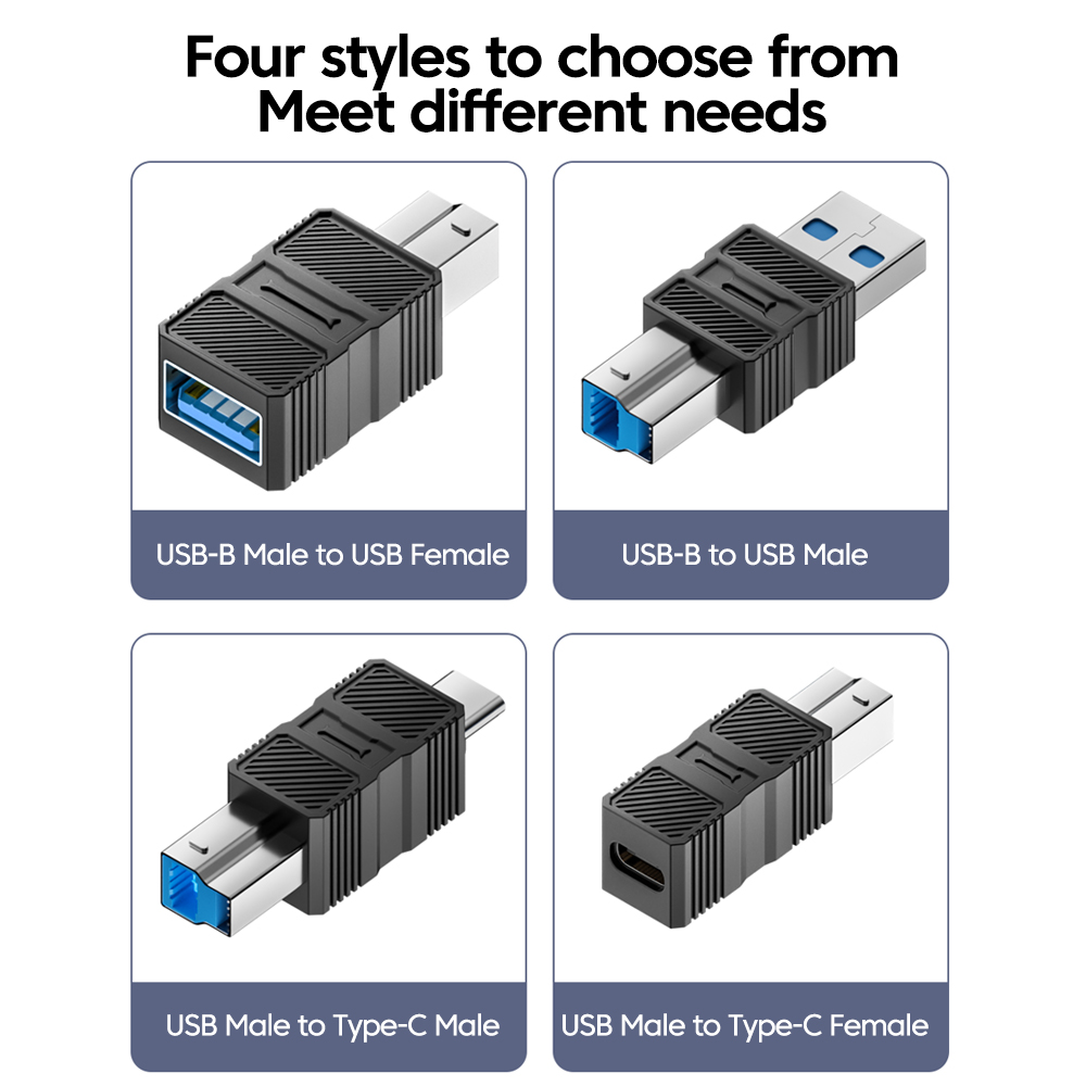 Usb -b 3.0 skrivaradapter typ-c till b fyrkantig portkonverterare anslutning hårddiskhölje kopiatoröverföringsadapter
