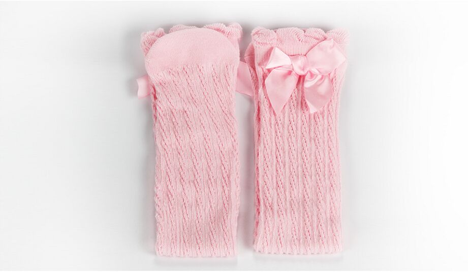 I Bambini della ragazza 2 A 12 Anni Al Ginocchio Alti Archi Calzini e Calzettoni Bambini di Alta Elastico Calzamaglie Del Fumetto Calza Primavera Estate Autunno Principessa calzini e Calzettoni: Pink Socks