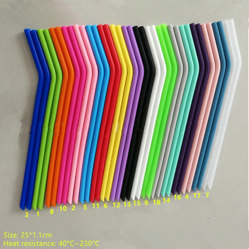Extra Wide 14mm Silicone Bubble Tea Straw Reusable Boba tea Straws 50pcs Smotthie drinking Flexible Straws Party Bar Accessories