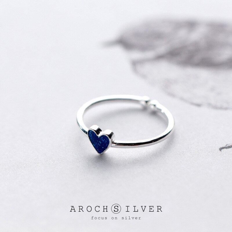 Arrivals Charmant Blauw Hart Ring Voor Vrouwen Boho Knuckle Partij Ringen Gothic Punk Sieraden Cadeaus Voor Meisjes