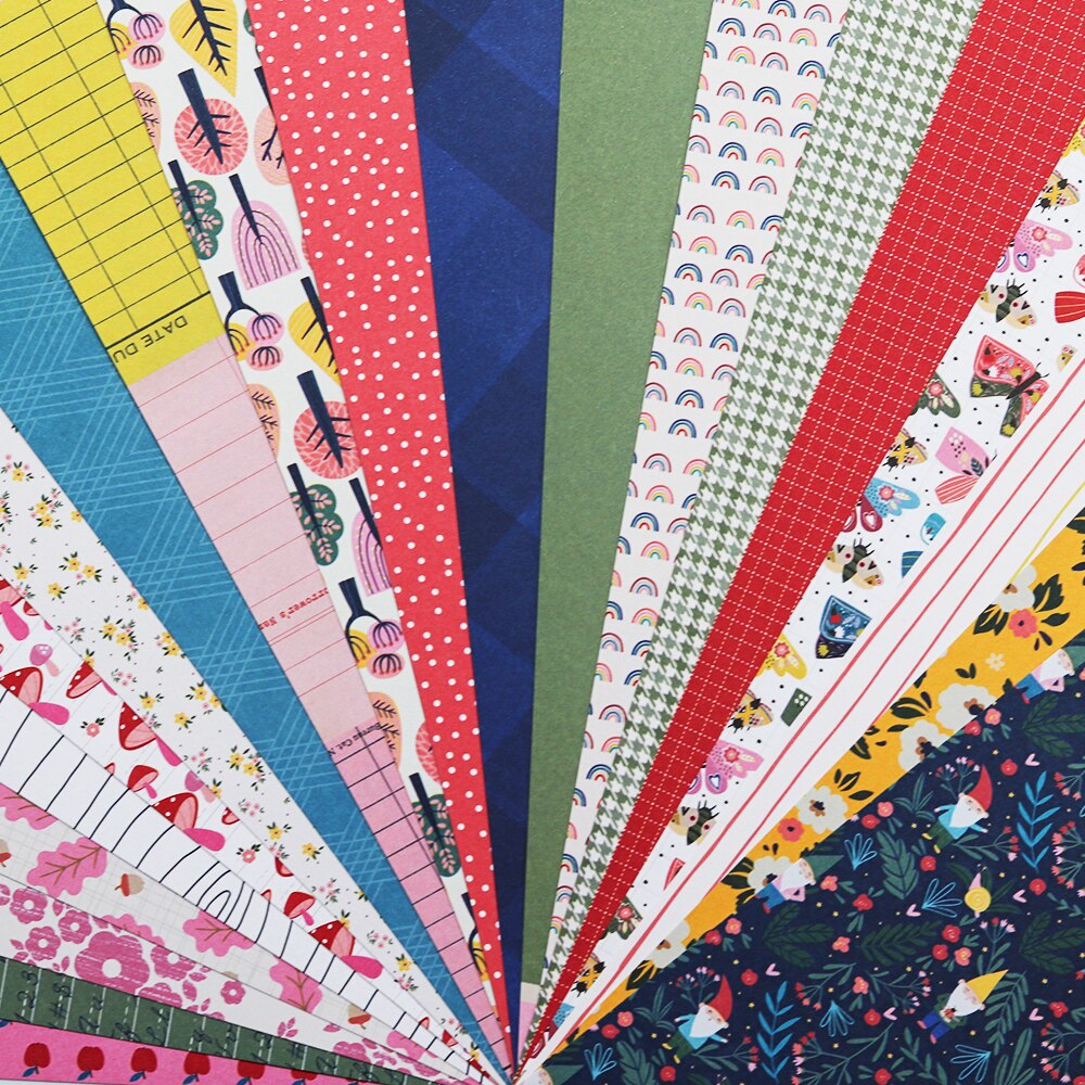 CRZCrafter 12 Inch Scrapbooking Papers 20 Sheets Craft Background Decorative Pattern Paper Pack DIY 305x305mm Acid Free