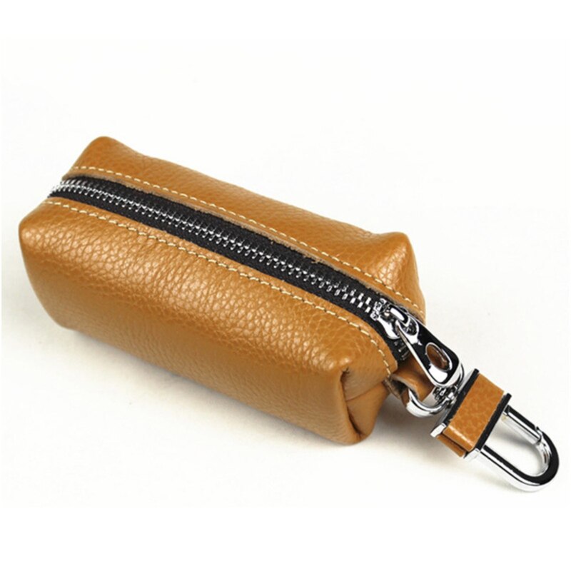 Leren sleutelhanger voor mannen, organizer voor huishoudster, dames sleutelhanger, portemonnee, sleuteltas, sleuteletui, autosleutels, portemonnees: Khaki
