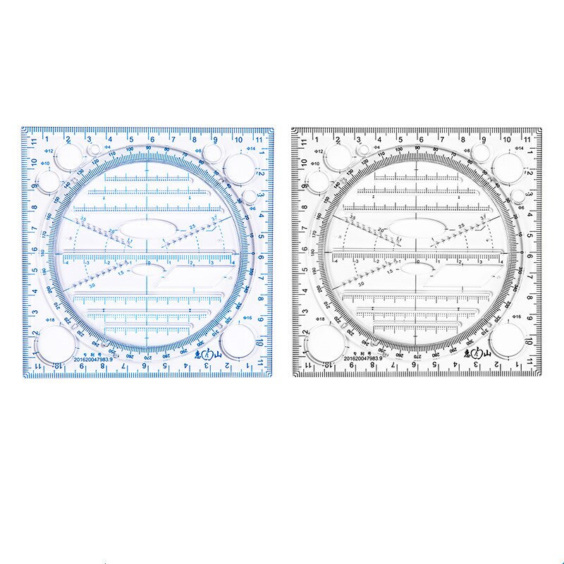 Multifunctional Drawing Ruler Transparent template Ruler For Student Painting Measuring Handbook Report Handbook