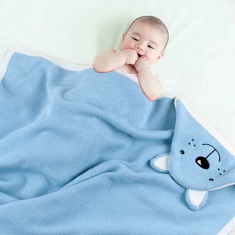 Sobres de punto de oso de dibujos animados para recién nacidos, sacos de dormir de otoño gris abotonada bebé infantil, saco de dormir, manta de primavera