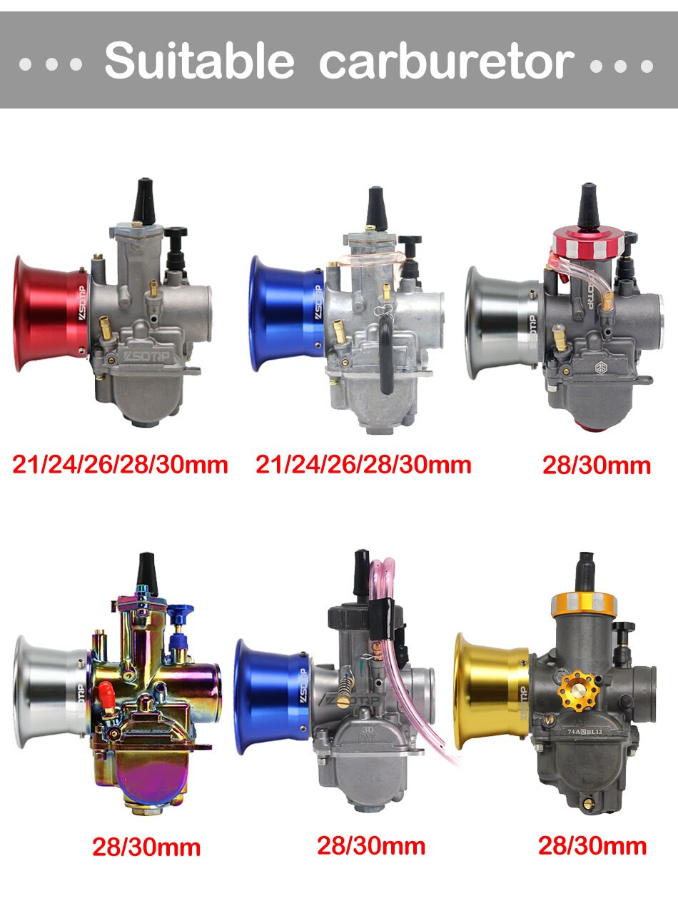 Sclmotos – carburateur modifié 50mm, filtre à Air, coupe-vent pour Keihi Koso OKO PWK 21 24 26 28 30 PE 28 30mm, Pit Bike