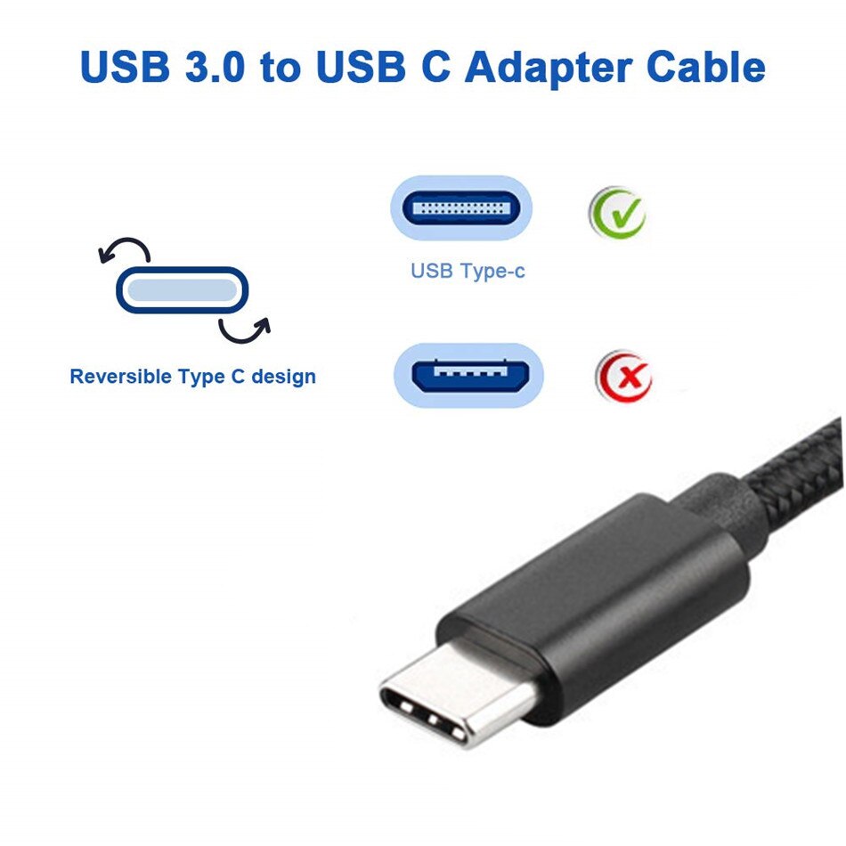 USB-C OTG Cable USB 3.0 A Female To USB-C 3.1 Type C Male OTG Data Transfer/Charging Sync USB-C Converter Adapter Cable 0.2M