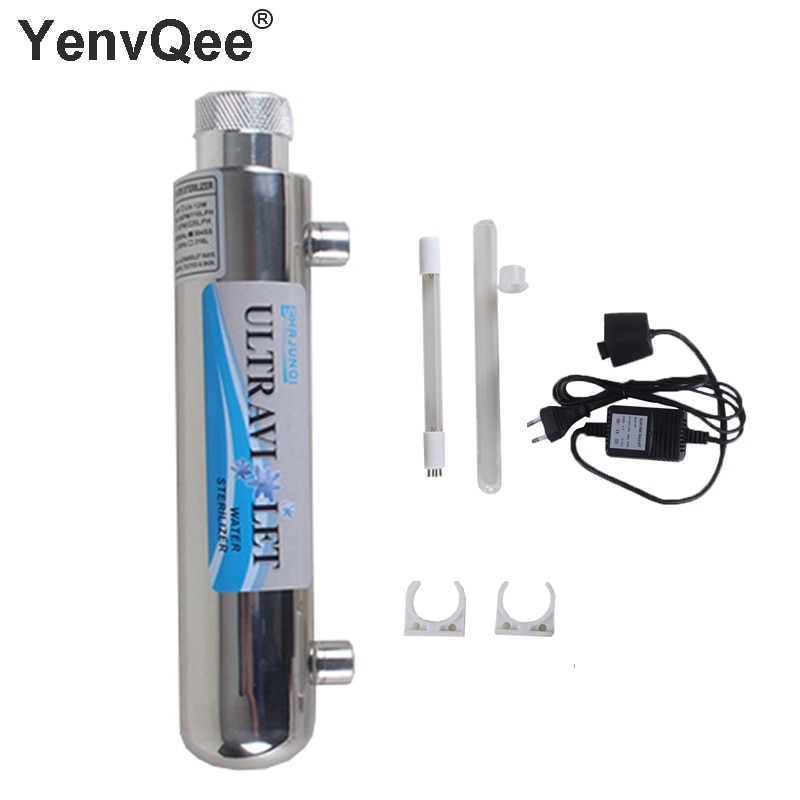 6W Stainless steel 1GPM Ultra Violet Water Purifier Sterilizer tap water UV filter sterilization With Lamp Tube