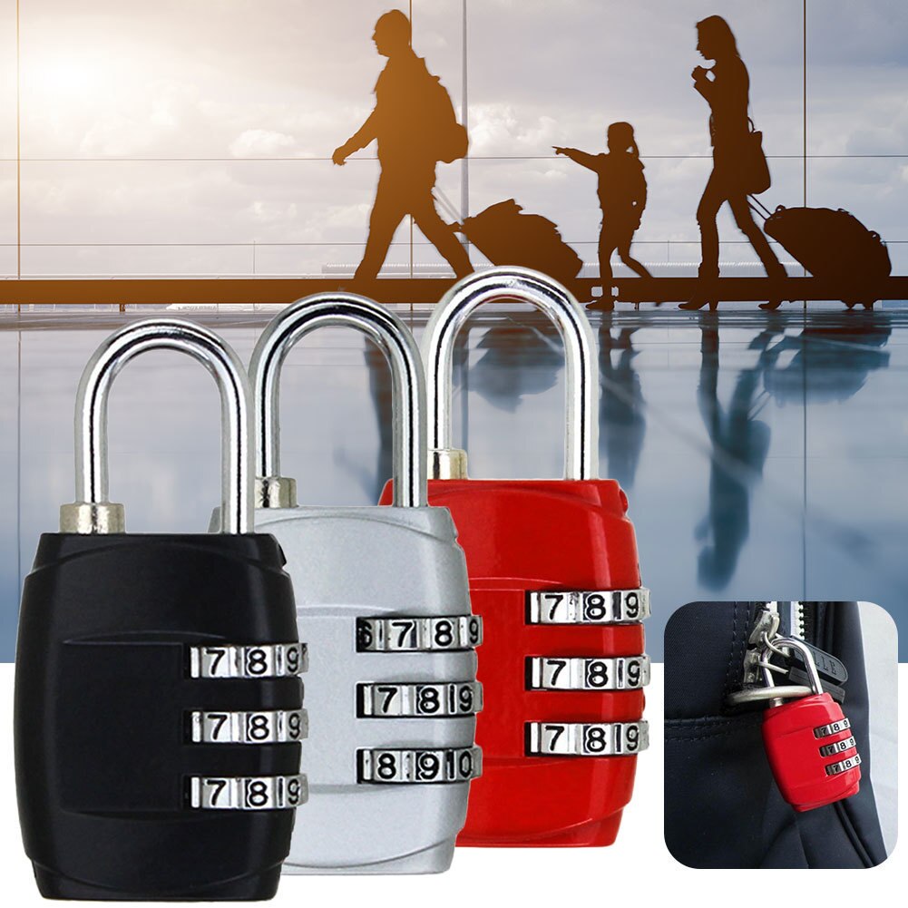 Koffer Bagage Gym Locke Bagage Reizen Lock 3 Dial Reizen Hangslot Eenvoudige Deurslot Wachtwoord Lock Combinatie voor Bagage