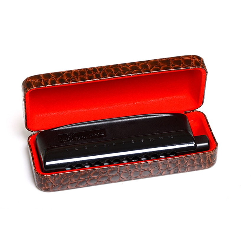 GOLDEN BUTTERFLY 12 Hole Chromatic Harmonica Black Wind Musical Instrument Mouth Organ