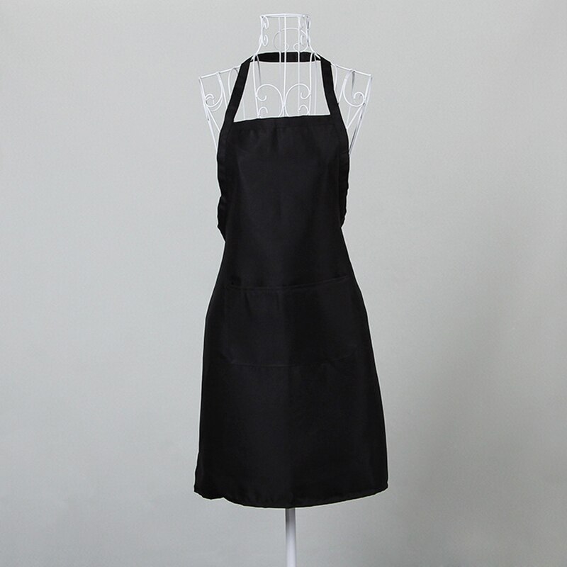 Waterproof Apron Washable Polyester Dual Pockets Unisex Kitchen Pinafore For Waiter Chef Orange-Red Purple Green Household Clean