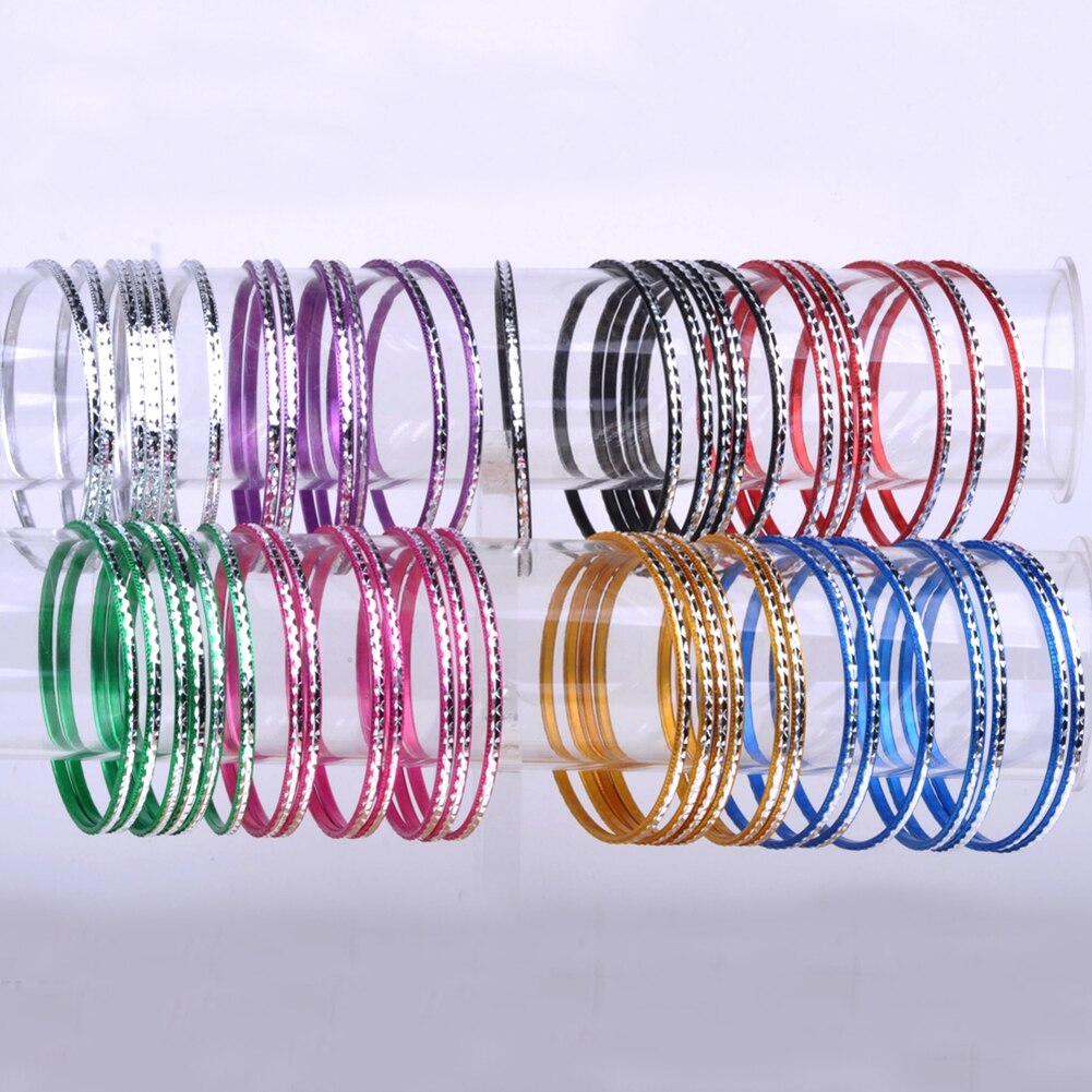 10 Stuks/partij Vrouwen Mode Multi-color Aluminium Band Bangles Charm Armband: Default Title