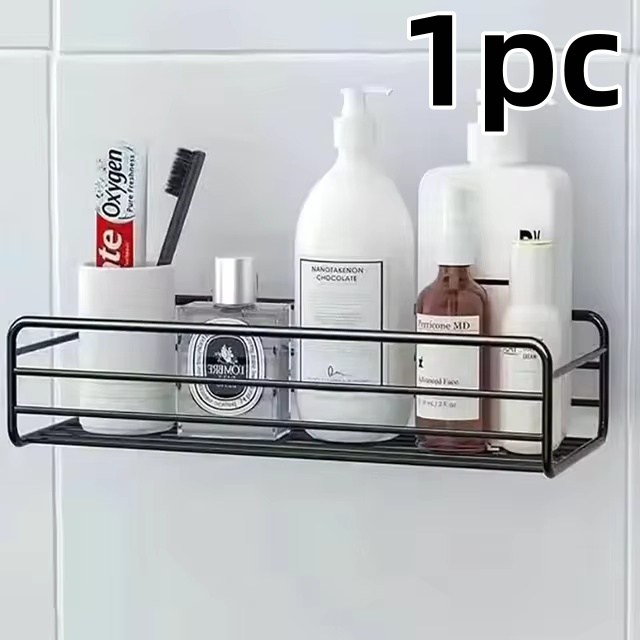 Estante de baño, estantes de almacenamiento de esquina montados en la pared, soporte para champú, estante de hierro, escurridor de ducha, organizador de accesorios de cocina