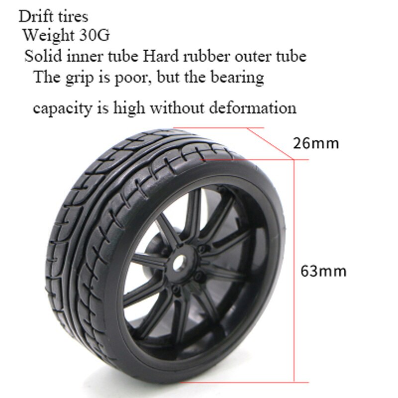 65mm Tires, Robot, Sponge Liner, Smart Car Wheels, Two-Wheeled Self-Balancing Car Tires: Package 3