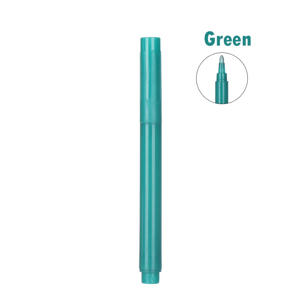 Stylos en verre métallique Non toxique, marqueurs à vin pour événements de mariage, bricolage vin votre tasse ou de bouteille en verre peint à la main 1 pièces: green