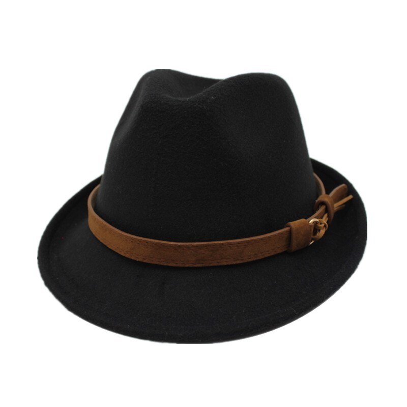 Ozyc ull kvinnor män fedora hatt för vinter höst lady gangster trilby filt homburg kyrka jazz hatt storlek 55-58cm