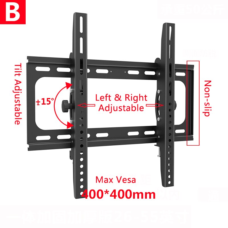 Cadre de TV Ultra mince universel d'écran plat de support de bâti de mur de TV fixe pour l'écran plat de moniteur LED d'affichage à cristaux liquides