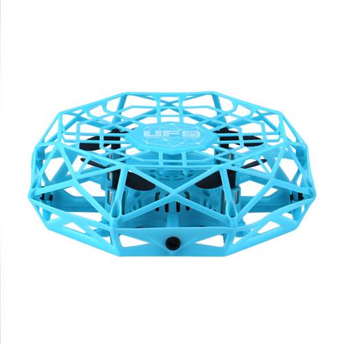 4-Axis Kid 4 Axis UFO 360 degree rotation flying LED Induction Hand Flying Aircraft Toy Induction Drone Children Electronic Toy: Blue