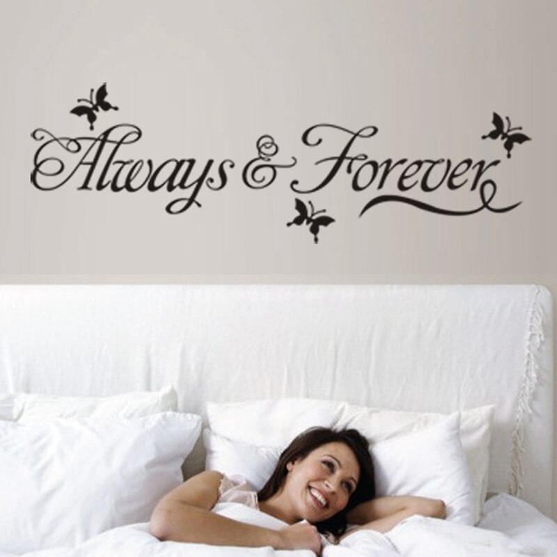 Romantic Love Always Forever INS Wall Stickers For House Bedroom Living Room Decoration Wall Decals Decor Wallsticker Mural