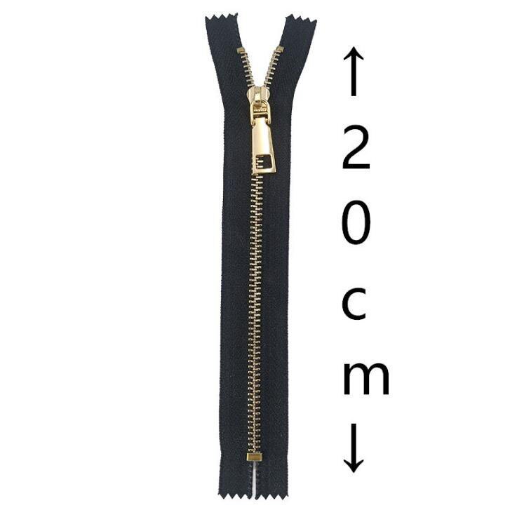Close-End 1Pcs White Black Gold Metal Zipper For Sewing Zip Garment Accessories Crafts Bags Jeans Zippers DIY tools zipper: black 20cm