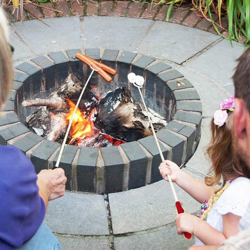 1 PCS Barbecue Tool Stainless Steel Telescopic Barbecue Fork Outdoor Camping Grilled Sausage Grilling Fork
