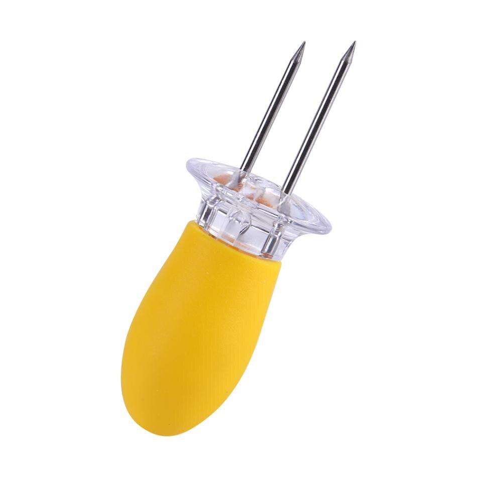 8 Uds de acero inoxidable maíz pinchos para comida en casa de carne amarillo horquillas accesorios para barbacoa parrilla herramienta de cocina tenedores para barbacoa de