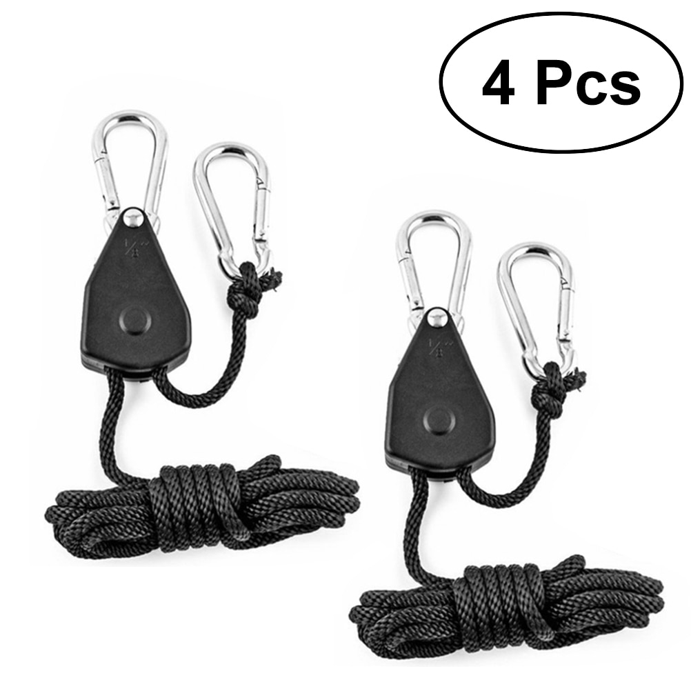 4 Stuks 1/8 Inch Zware Verstelbare Grow Light Ratchet Touw Hanger Yoyo Voor Groeien Licht Armaturen Tuinieren