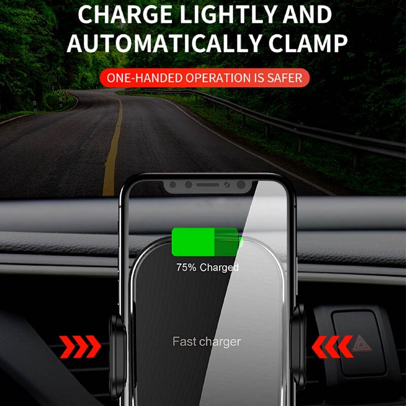 Qi Car Wireless Fast Charger Receiver Inductive Charger for iPhone 12 13 Pro Max Samsung Xiaomi Charging Phone Holder Dock 15W