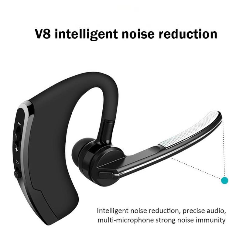 V8 Eenzijdige Opknoping Oor Draadloze Bluetooth Headset Business Sport Bluetooth Headset Stereo Headset Met Microfoon