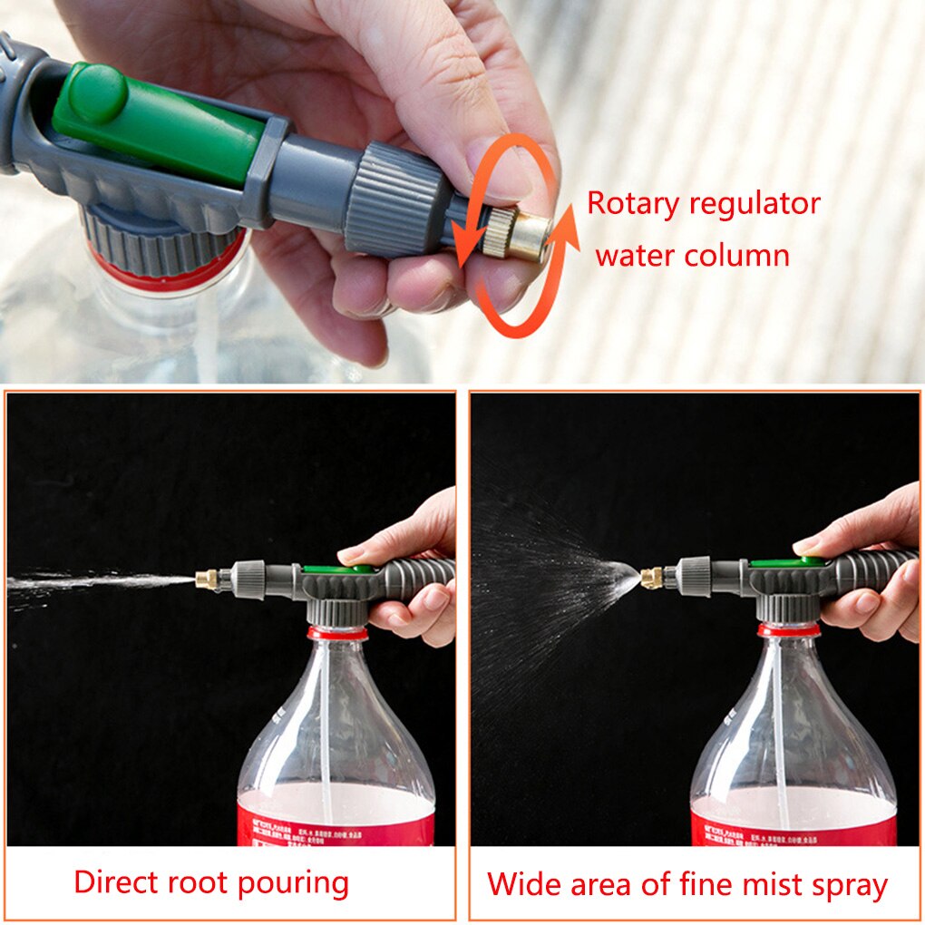 Husholdnings højtryks luftpumpe manuel sprøjte have justerbar trolley pistol dyse vanding spray sprøjte hoved med led