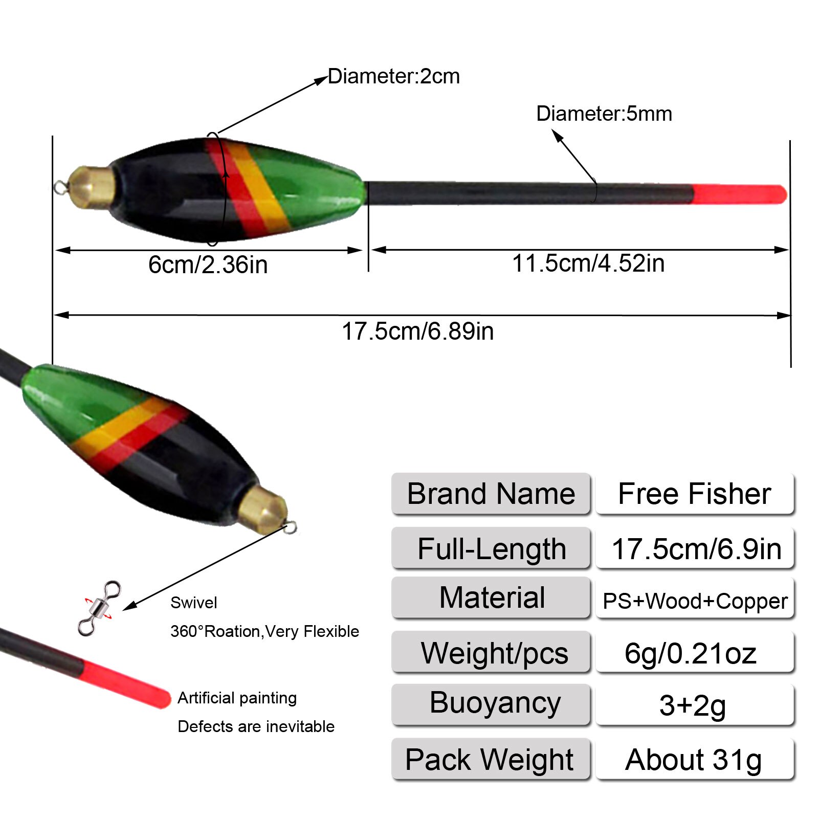 5 pcs/set Fishing Floating Float Bobber Cork Floats Kit Glow Balsa Wood Fishing Tackle Tools Pesca