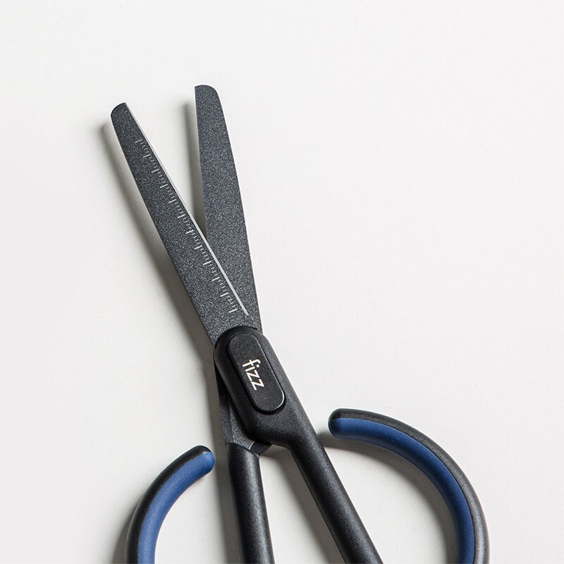 Fizz Stationery Scissors With Scale Paper Cutting Safe Rounded Stainless Steel Art Scissors Stationery Paper Cutter For Office