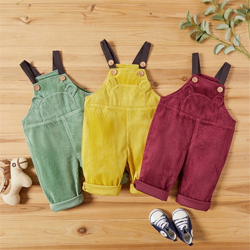 Lente herfst jongens overalls meisjes corduroy jumpsuit kinderen casual broeken kinderbroeken baby meisjes overalls