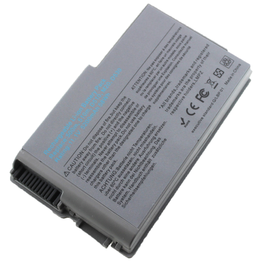 Battery for Dell Latitude D520 D500 D600 D610 D530 D505 Inspiron 500m 510m 600m C1295 Laptop 6 Cell 312-0090 451-10133 9X821