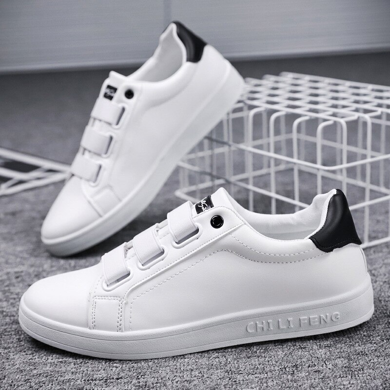 Men Sneakers Soft Leather sports Shoes Flat Brand Sneakers Men's red White Shoes Black Z14-31