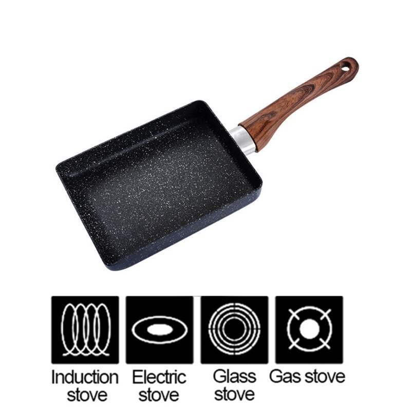 Japanese Stainless Steel Omelette Pan Nonstick Tamagoyaki Gas Egg Pan Retangle Small Frying Pan Pancakes for Stovetop: B