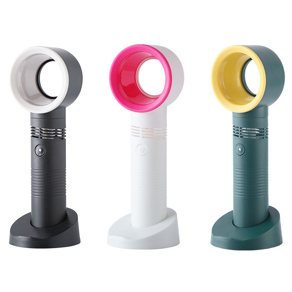 Portable Bladeless Fan Handheld No Leaf Ultra-quiet Fans Summer Mini Desktop Air Cooler for USB Rechargeab Travel Outdoor Office