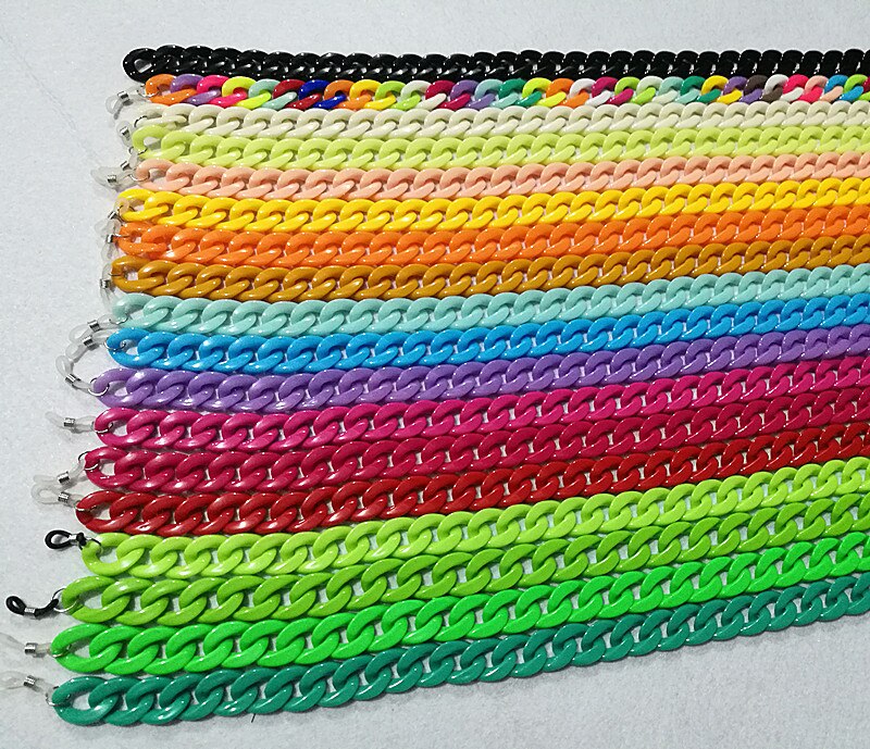 neue Feste Farbe Acryl Sonnenbrille Kette Frauen Lesebrille Hängen Hals Kette Largand Gläser Kette Brillen Band
